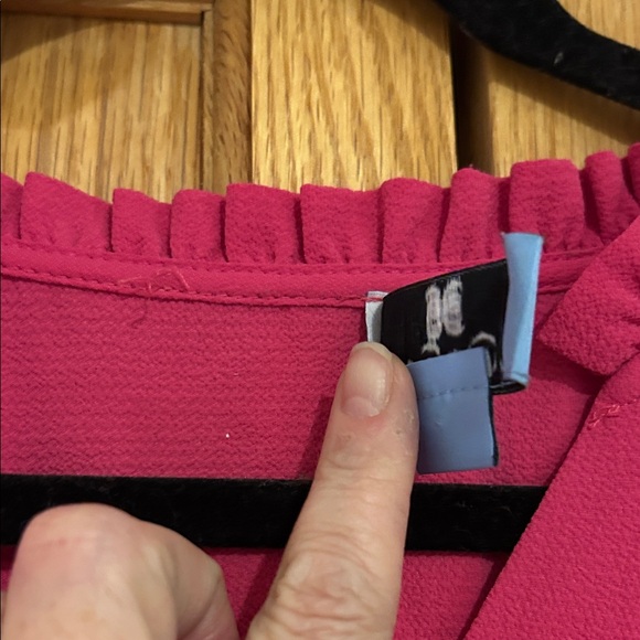 CeCe Fuchsia Ruffle Sleeve Blouse - Picture 3 of 6